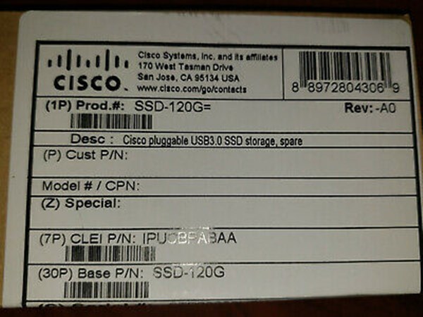 Cisco 9500 pluggable USB3.0 SSD storage SSD-120G